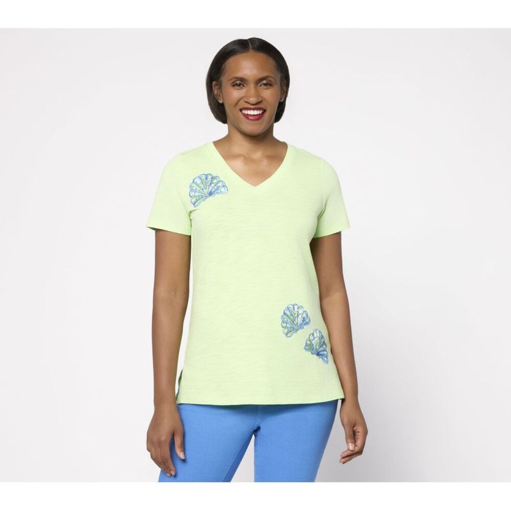 Belle by Kim Gravel Women's Top Sz L Make Your Selection: Beach Green A726357